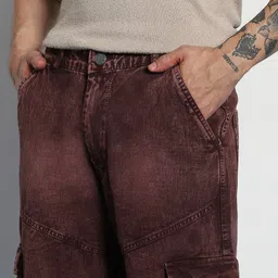 Urbano Fashion Men Loose Relaxed Fit Mid-Rise Heavy Fade Jeans image 4