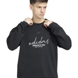 Adidas Black Cotton Regular Fit Printed Sports Sweatshirt-picture-25