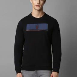 Louis Philippe Black Regular Fit Printed Sweatshirt-picture-20
