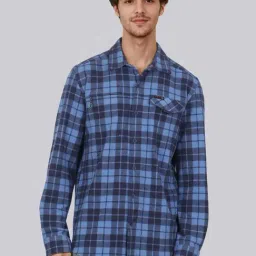 Wrangler Blue Regular Fit Checks Shirt-picture-24