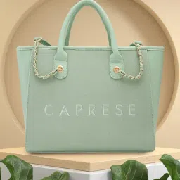 Caprese Faux leather Green Women Handbag-image-36