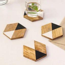 House This Pamban Multicolor Wood Coasters - Set of 4-picture-42
