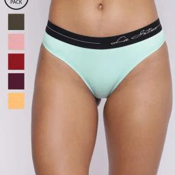 La Intimo Multicolored Comfort Fit Panties - Pack Of 6-image-75