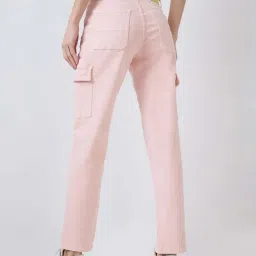 Spykar Baby Pink Cotton Loose Fit Jeans image 2