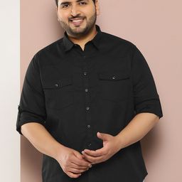 Sztori Men Plus Size Roll-Up Sleeves Pure Cotton Casual Shirt-picture-31
