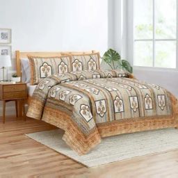 JaipurFabric Oyster 180 TC 100% Cotton Jharokha Double Bedsheet with 2 Pillow Covers-picture-18