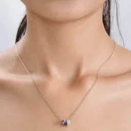 Ornate Jewels 925 Silver 18K 2 Micron Gold Plated Purple Amethyst Toi Et Moi Necklace-image-22