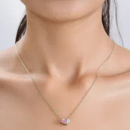 Ornate Jewels 925 Silver 18K 2 Micron Gold Plated Pink CZ Toi Et Moi Necklace-image-48