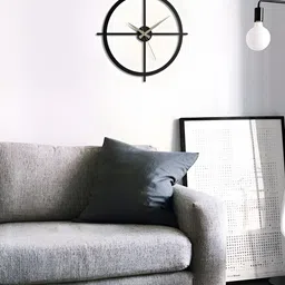 QEZNEF Black Solid Geometric Traditional Wall Clock-picture-24