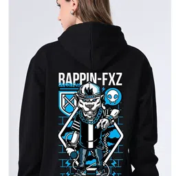 OWL MINK Women Printed Hooded Sweatshirt image 4