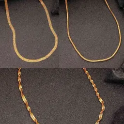 NVR Gold-Plated Minimal Chain for Women Set of 3-image-92