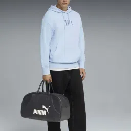 Puma Blue Cotton Relaxed Fit Logo Printed Hooded Sweatshirt image 4