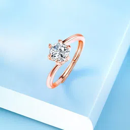 Peora Rose Gold-Plated CZ-Studded Adjustable Finger Ring-picture-20