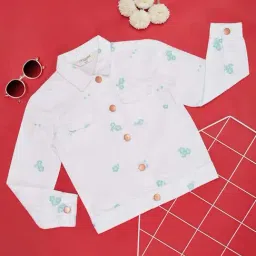 Pantaloons Junior White Cotton Printed Full Sleeves Jacket-picture-37