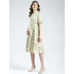 Monte Carlo Beige Regular Fit Printed Dress image 3