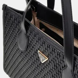Guess Black Silvana Woven Tote image 5