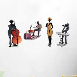 rawpockets Black & Brown Club Music Band Wall Sticker-image-65