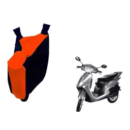 Auto Pearl Waterproof Two Wheeler Cover For Lohia Oma Star (Orange & Blue)-picture-10