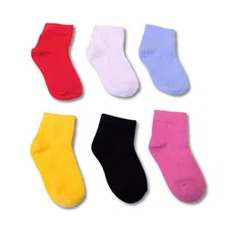 TIPY TIPY TAP Kids Set Of 6 Red & Yellow Solid Cotton  Ankle Length Socks-picture-27