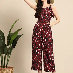 Mast & Harbour Printed Jumpsuit with Ruffles image 1