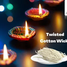 agnirva Long Cotton Moli Dhaga Double Wicks Lambi Double Diya Batti Rui Batti for Pooja (Red Color, Pack of 100 Pcs) Vattalu, Deepam for puja image 3