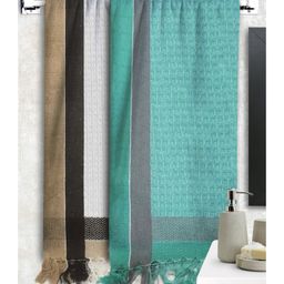 Athom Living 100% Cotton Bath Towel Waffle Border Pack Of 2 - White Green-picture-17