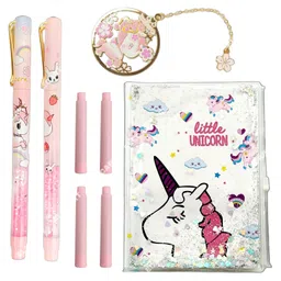 Elecart Unicorn Diary with Fountain Pen Set & Metal Bookmark - Multicolor-picture-16