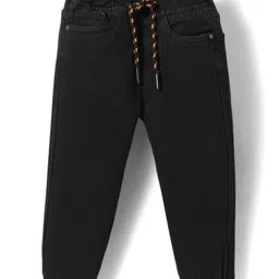 Babyhug Full Length Washed Denim Jeans With Stretch - Black-picture-27