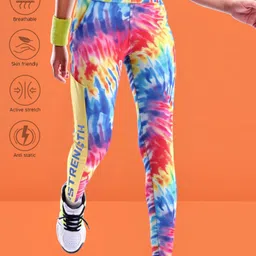 Pine Active Full Length Super Stretch Leggings - Yellow & Blue-picture-23