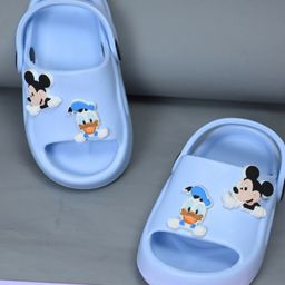 Yellow Bee Mickey Mouse & Friends Featuring Characters Applique Detailed Slingback Clogs - Blue-picture-41