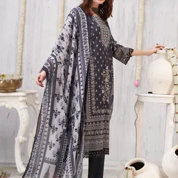 Anouk Women Floral Printed Cotton Kurta with Trousers & Dupatta image 4