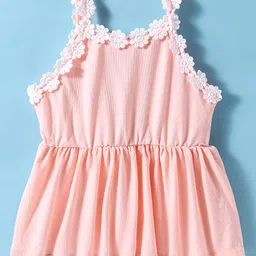 Kookie Kids Sleeveless Top with Floral Lace Detailing - Pink image 2