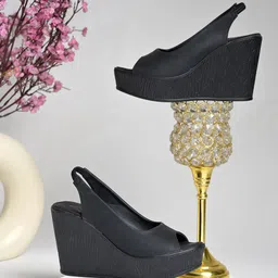 Shoetopia Women Synthetic Peep Toe Wedge-image-11