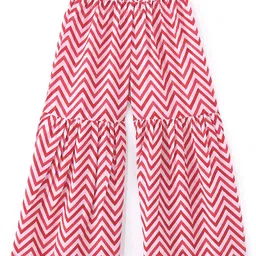 Babyhug 100% Cotton Three Fourth Sleeve Floral Printed Kurti with Gharara and Dupatta - Coral image 4