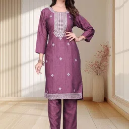 PALSANA Women Ethnic Motifs Embroidered Regular Thread Work Kurta with Trousers-picture-10