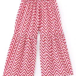 Babyhug 100% Cotton Three Fourth Sleeve Floral Printed Kurti with Gharara and Dupatta - Coral image 5