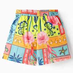 OLLINGTON ST. Woven Tropical Theme Printed Sleeveless Top & Shorts Set - Multicolor image 5