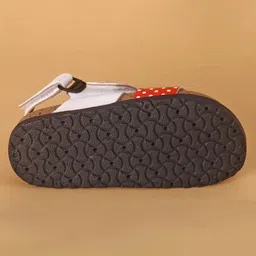 Babyoye Disney Sandals with Velcro Closure & Minnie Mouse Print - Red & White image 5