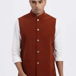 SHOWOFF Men Mandarin Collar Nehru Jackets image 2