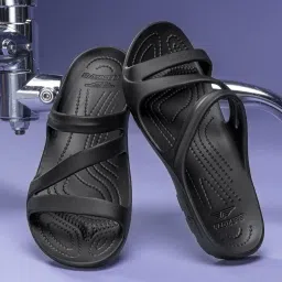 Red Tape Women's Black Slides image 1