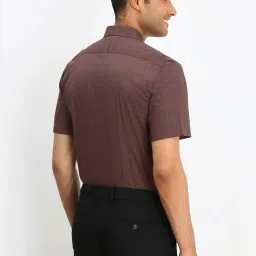 Allen Solly Brown Cotton Slim Fit Printed Shirt image 2