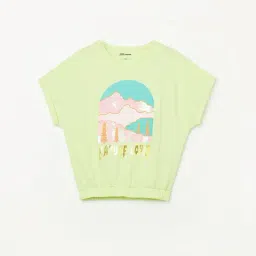 Fame Forever by Lifestyle Girls Lime Cotton Printed T-Shirt-picture-27