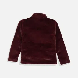 Allen Solly Girls Maroon Solid Full Sleeves Jacket image 2