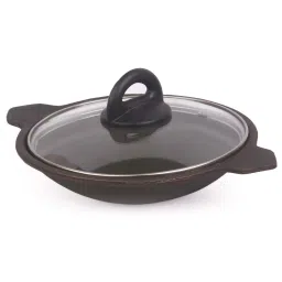 The Indus Valley Black Cast Iron 25.4 cm Vellapam Pan With Glass Lid (0.5 L) image 1
