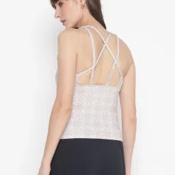 Guess Beige Printed Scoop Neck Sleeveless Top image 2