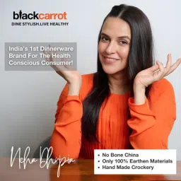 BlackCarrot Black Ceramic Quarter Plates - Set of 2 image 2