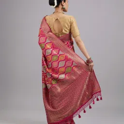Mohey Pink Satin Embroidered Saree image 2