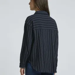 Pepe Jeans Navy Cotton Striped Shirt image 2