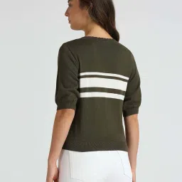 Pepe Jeans Green Striped Top image 2