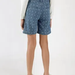 One Friday Kids Blue Printed Regular Fit Shorts image 2